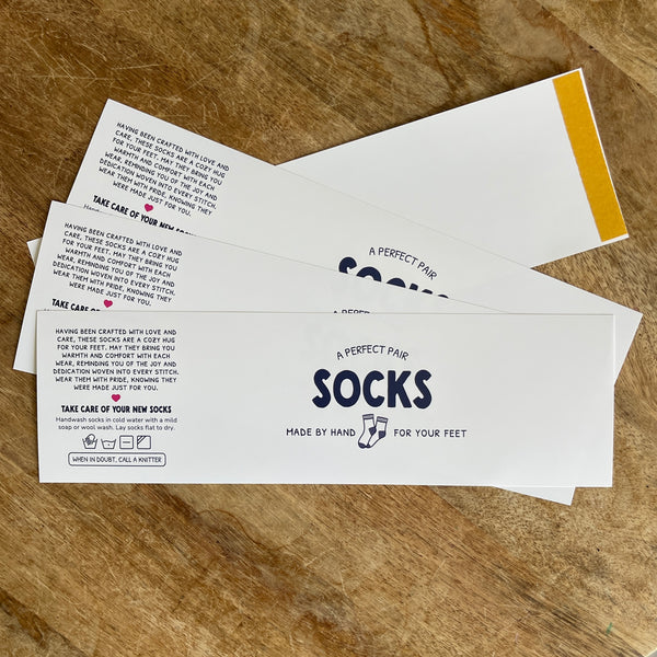 Sock Gift Labels for Handknit Socks