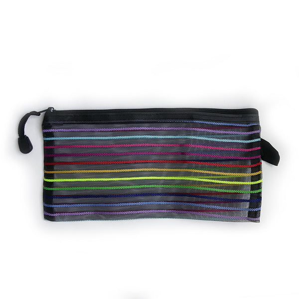 Rainbow Stripe Zipper Pouch