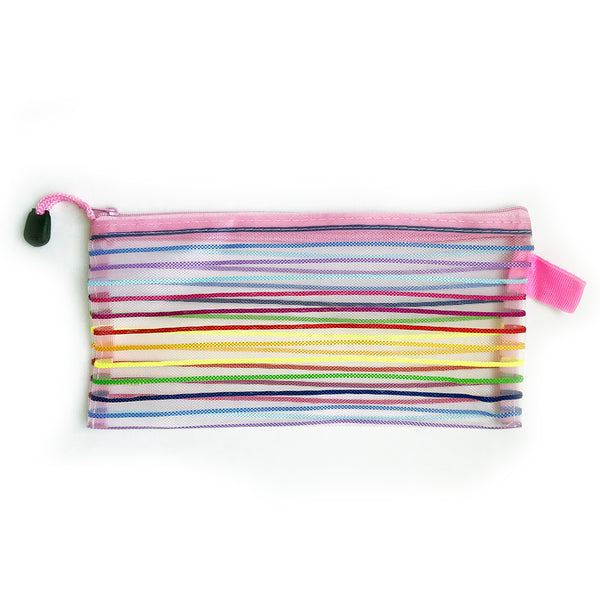 Rainbow Stripe Zipper Pouch