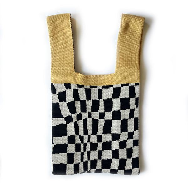 Checkered print tote online