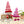 Load image into Gallery viewer, Two knitted Lots of Love Gnomes sit surrounded by Hershey&#39;s kisses.
