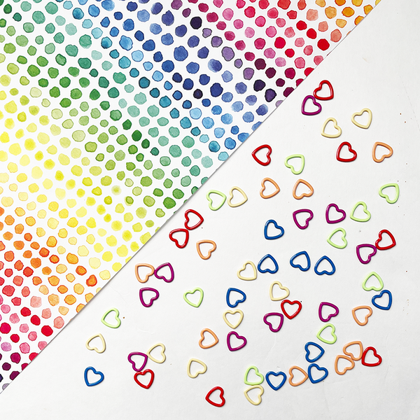 Rainbow Heart Stitch Markers