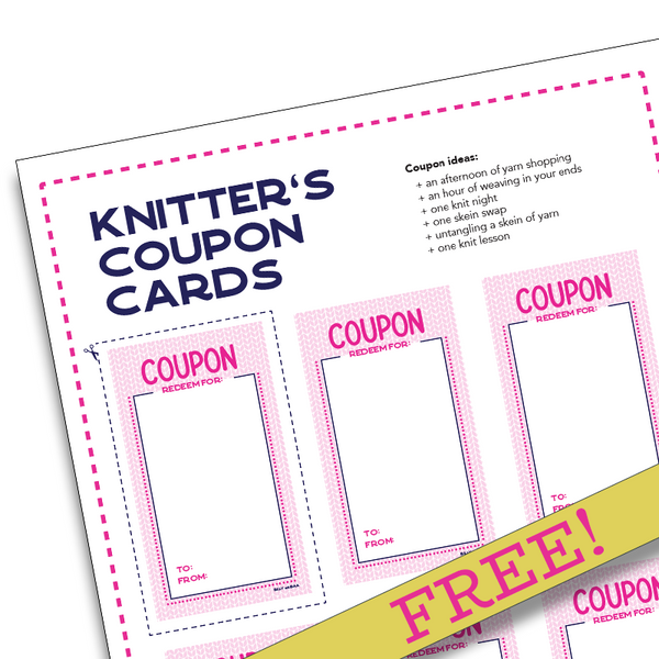 Knitter's Coupon Cards