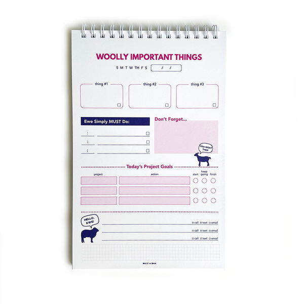 Woolly Important Things Daily Organizer