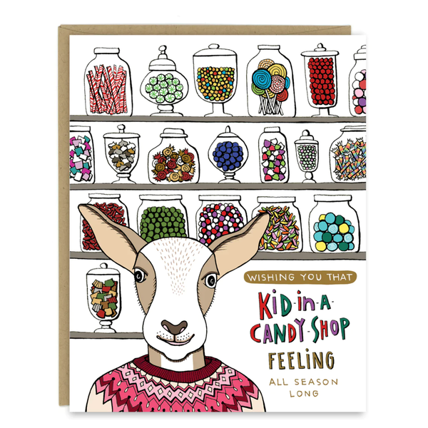 Kid in a Candy Shop Holiday Card