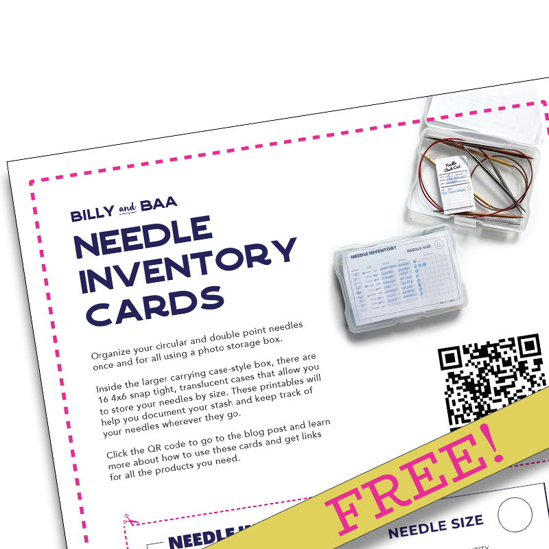 Needle Inventory Needle Inventory Cards – Billy and Baa
