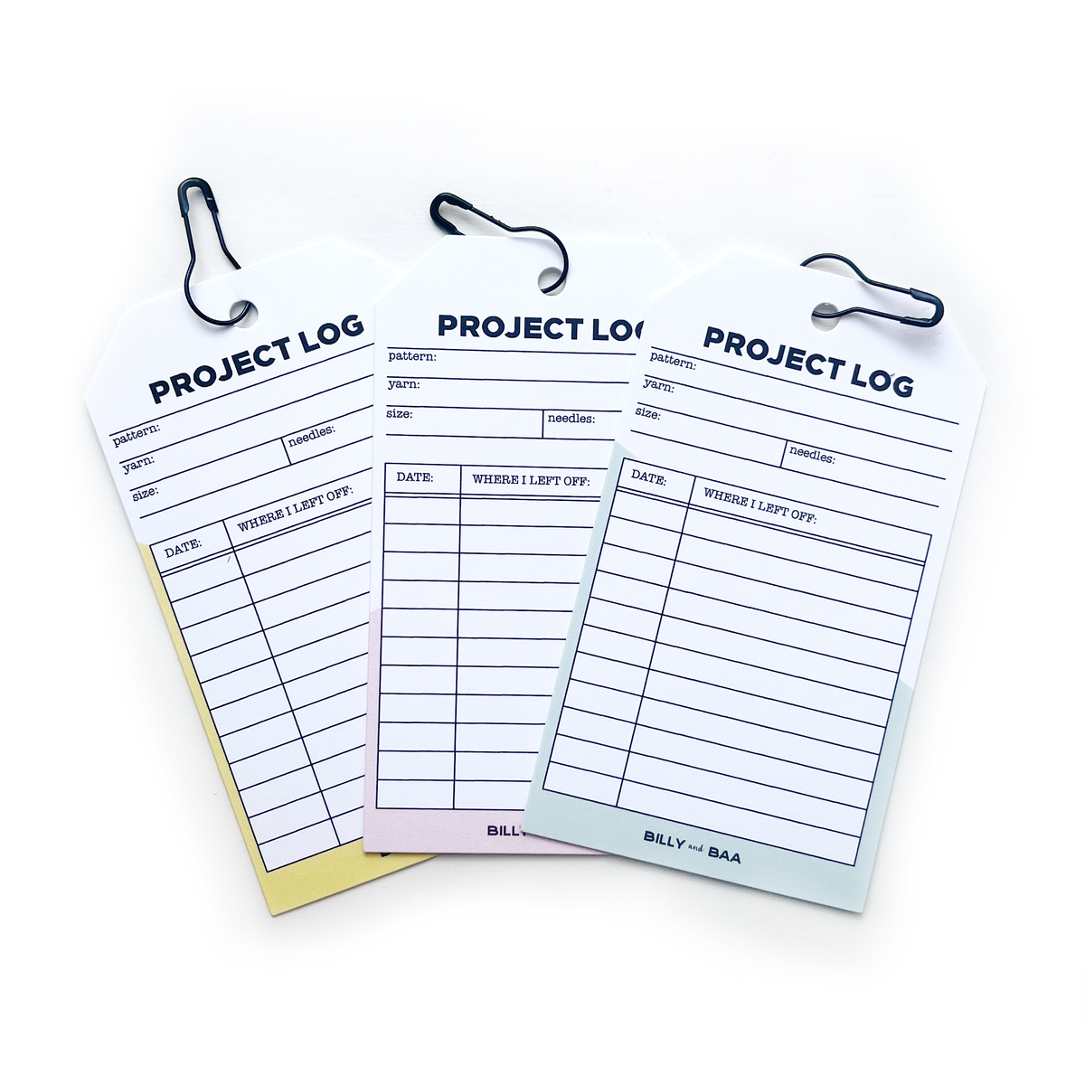 Project Log Tags – Billy and Baa